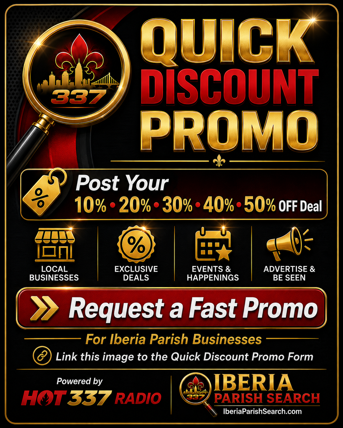 Quick discount promo
